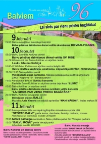 Balvu pilsētas svētku programma