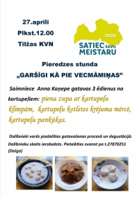 Pieredzes stunda "Garšīgi kā pie vecmāmiņas"  