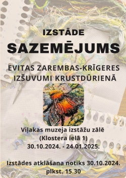 AFIŠA_Evitas Zarembas-Krīgeres izstādes "Sazemējums" atklāšana
