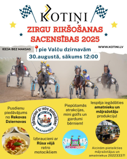 AFIŠA_Rikšotāju zirgu sacensības ''Kotiņu kauss 2025''