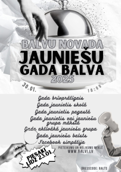 Pieteikšanās konkursam ''Jauniešu gada balvai 2025''