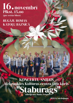 Afiša vīru kora ''Staburags'' svētku koncertam