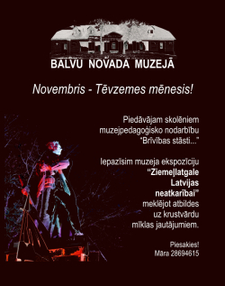Balvu Novada muzejā norisināsies Tēvzemes mēnesis