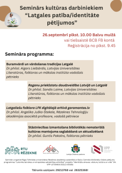AFIŠA_Seminārs ''Latgales patība/identitāte pētījumos''
