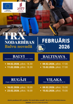 Trx nodarbības grafiks februāra mēnesī 