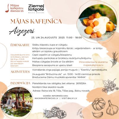 Mājas kafejnīcas ''Aizezeri'' programma