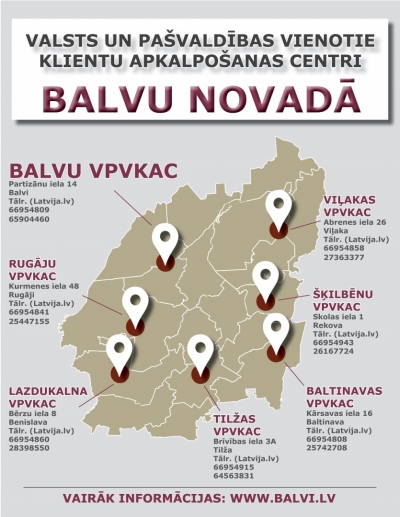 Balvu novadā esošie VPVKAC