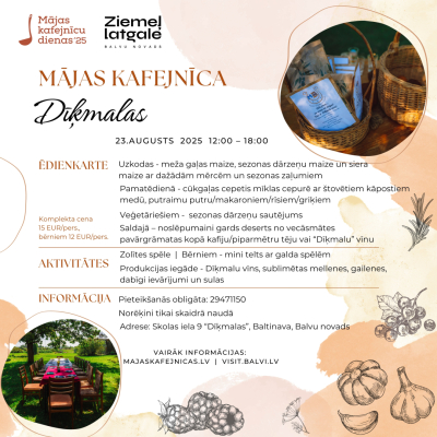 Mājas kafejnīcas ''Dīķmalas'' programma