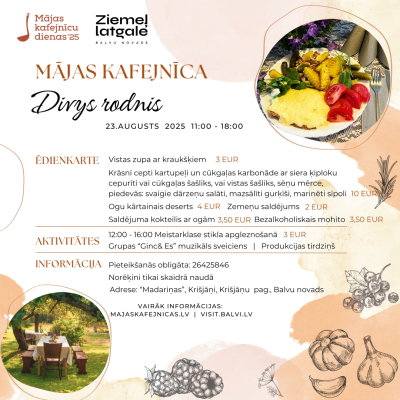 Mājas kafejnīcaš ''Divys Rodnis'' programma