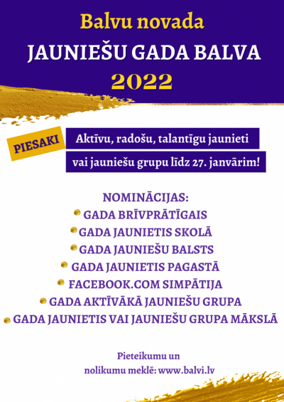 „Jauniešu gada balva 2022"