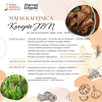 Mājas kafejnīcas ''Kaņepīte JBN'' programma