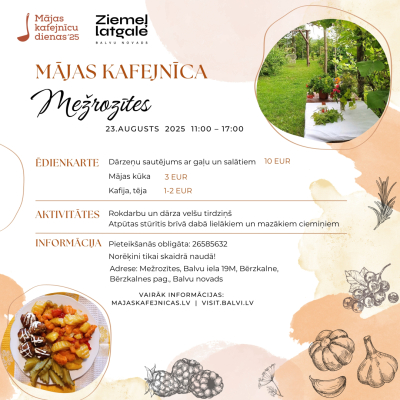 Mājas kafejnīcas ''Mežrozītes'' programma