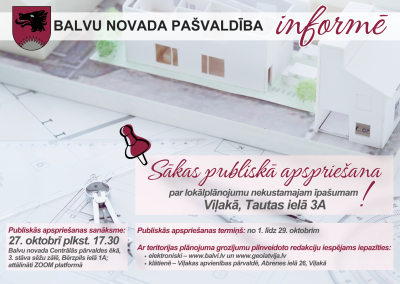 Paziņojums par lokālplānojumu nodošanu publiskajai apspriešanai