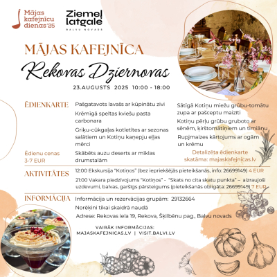 Mājas kafejnīcas ''Rekovas Dziernovas'' programmas