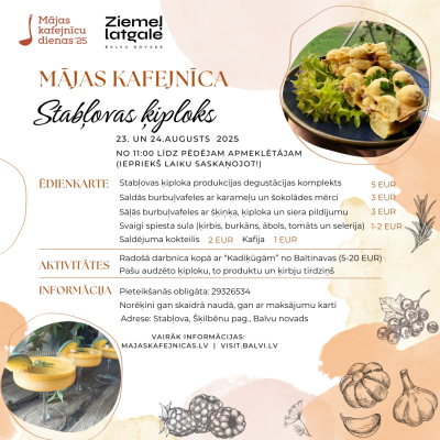 Mājas kafejnīcas ''Stabļovas ķiploks'' programma