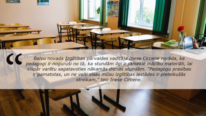 STREIKS ATCELTS!!! Arī Balvu novada izglītības iestāžu darbinieki plānoja piedalīties streikā