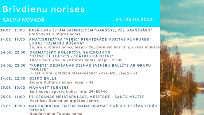 Brīvdienu norises Balvu novadā