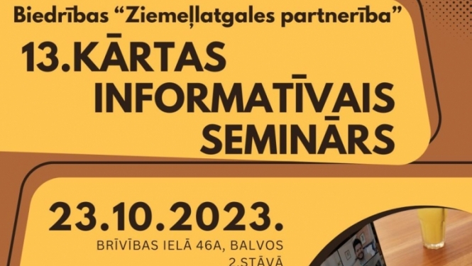 Informatīvais seminārs par projektu iesniegšanas 13.kārtu