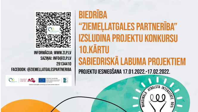 Biedrība “Ziemeļlatgales partnerība” izsludina atklāta konkursa projektu iesniegumu pieņemšanas 10. kārtu