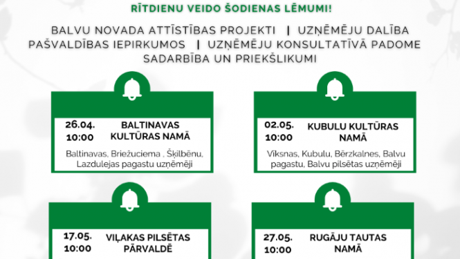 Balvu novada pašvaldība aicina uz tikšanos uzņēmējus