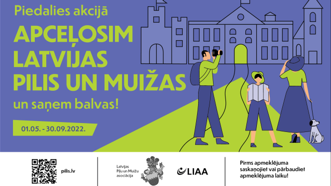 Piedalies akcijā “Apceļosim Latvijas pilis un muižas 2022”