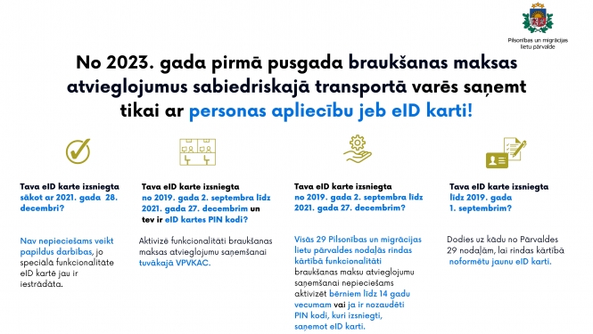 Sākot ar 2023.gadu ID karte būs nepieciešama braukšanas maksas atvieglojumu saņemšanai sabiedriskajā transportā
