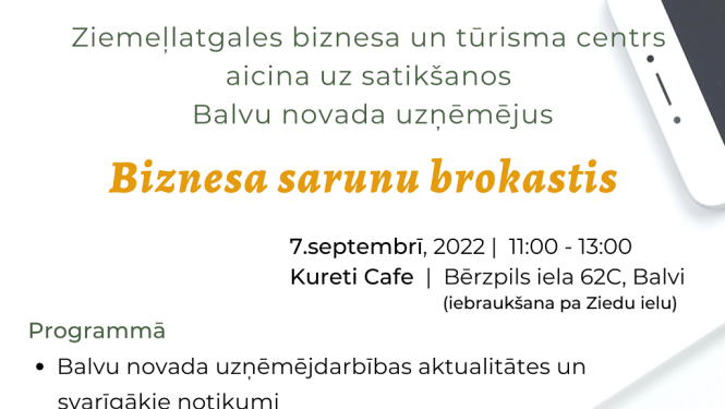 7. septembrī “Biznesa sarunu brokastis” Balvu novada uzņēmējiem