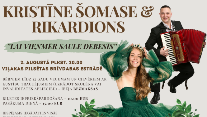 Koncerts "Lai vienmēr saule debesīs" – Kristīne Šomase un Rikardions