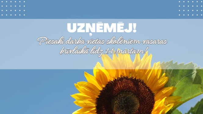 Uzņēmēj Balvu novadā - piesaki darba vietas skolēniem vasaras brīvlaikā līdz 14.martam