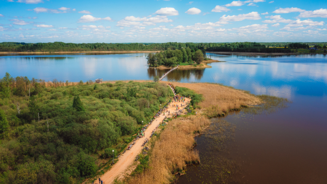 Viļakas ezera sala no putna lidojuma