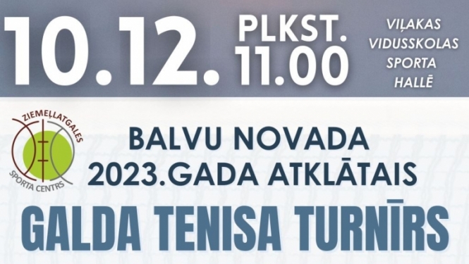Aicina piedalīties Balvu novada atklātajā galda tenisa turnīrā