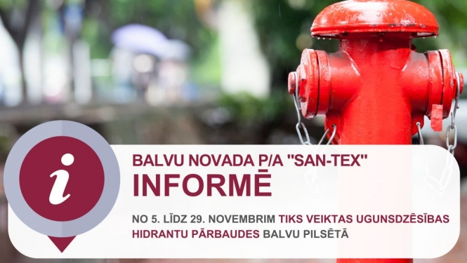 Balvu pilsētā veiks ugunsdzēsības hidrantu pārbaudi