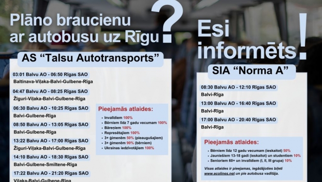 Izsniegta atļauja komercreisa veikšanai maršrutā Rīga–Balvi