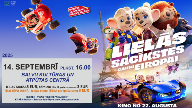 AFIŠA_animācijas filmā ''Lielās sacīkstes cauri Eiropai''