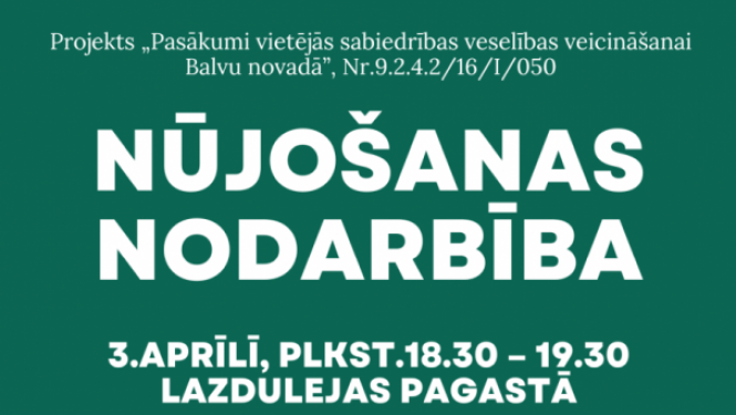 Nūjošanas nodarbība Lazdulejas pagastā 3. aprīlī
