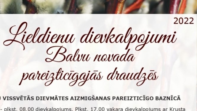 Lieldienu dievkalpojumi Balvu novada pareizticīgajās draudzēs