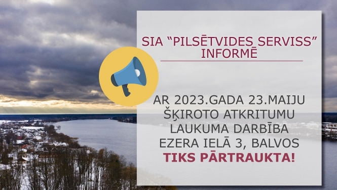 Pārtrauks laukuma darbību