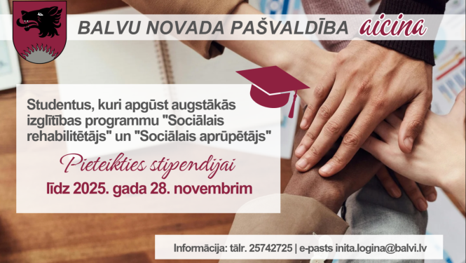 Sociālā darba speciālistu stipendiju vizuālais materiāls