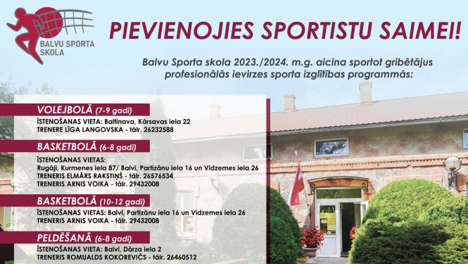 Pievienojies sportistu saimei!