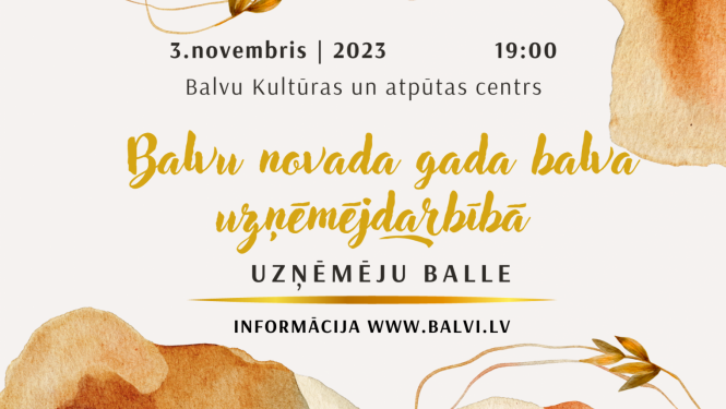 Tiks pasniegta “Balvu novada Gada balva uzņēmējdarbībā 2022”
