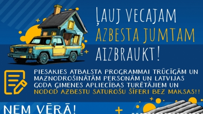 Uzsākta atbalsta programmas 2. kārta azbestu saturošā šīfera krājumu nodošanai