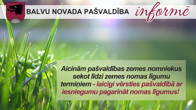 Informācija pašvaldības zemes nomniekiem