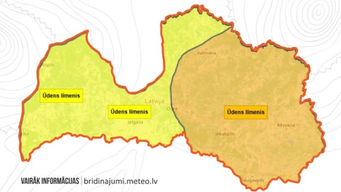 UZMANĪBU! Gaidāmas spēcīgas lietusgāzes un pērkona negaiss!