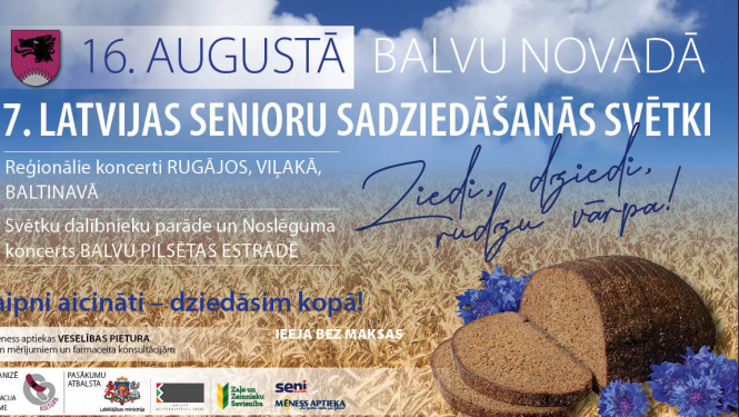 16. augustā Balvu novadā pulcēsies Latvijas Senioru sadziedāšanās svētku dalībnieki