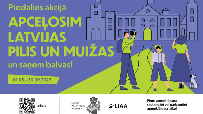 Piedalies akcijā “Apceļosim Latvijas pilis un muižas 2022”