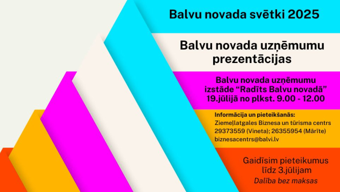 Aicinām pieteikties Balvu novada uzņēmējus