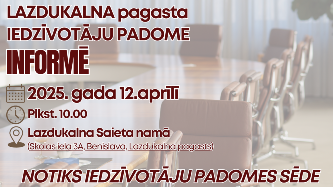 12.aprīlī notiks Lazdukalna pagasta Iedzīvotāju padomes sēde