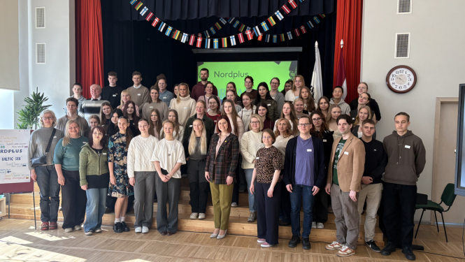 Projekta ''Our Baltic Sea'' dalībnieku kopbilde Balvu Valsts ģimnāzijā