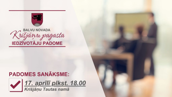 17. aprīlī notiks Krišjāņu pagasta Iedzīvotāju padomes sēde