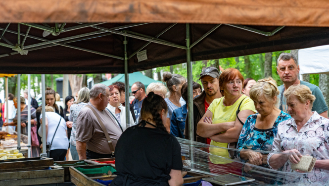 Lauku labumu tirdziņš Balvu pilsētas skvērā 2024.gada vasarā